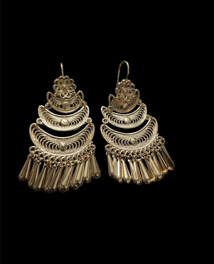 Oaxacan Gold-Plated Filigree Earrings